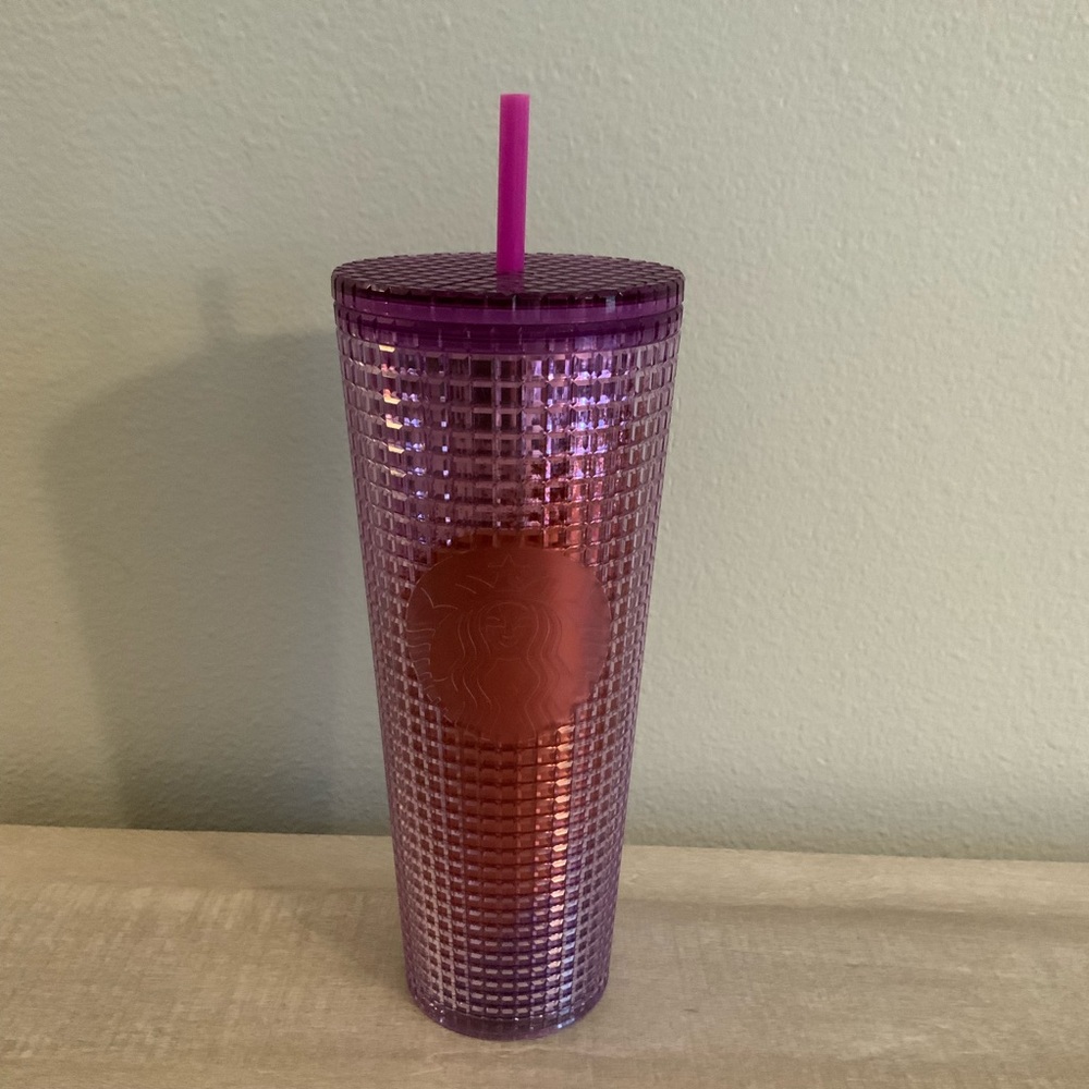 2022 STARBUCKS PURPLE PINK GRADIENT VENTI GRID TUMBLER CUP PINK PURPLE 24oz